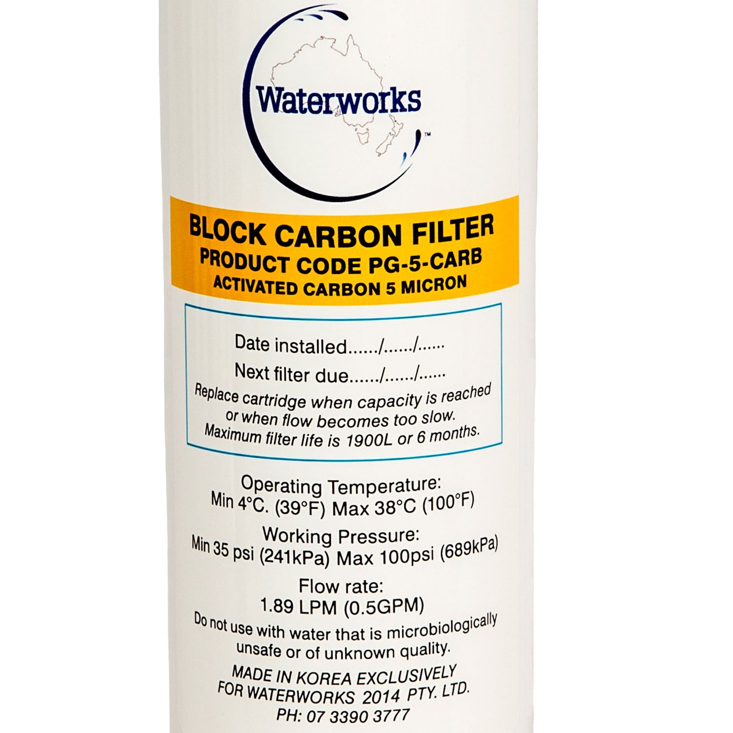 5 Micron Carbon Cartridge swing and twist filter