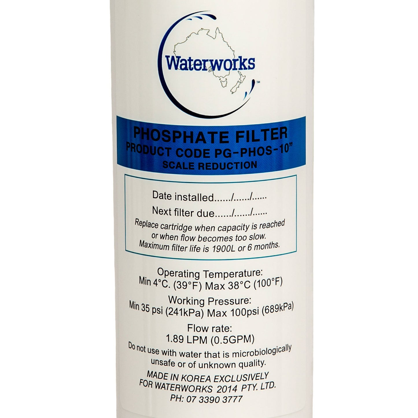 Phosphate Cartridge swing and twist filter